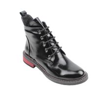 Женские лаковые ботинки с красным небольшим каблуком Nod Trend, Черный, 36