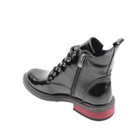 Жіночі лакові черевики з червоним невеликим каблуком Nod Trend, Черный, 36