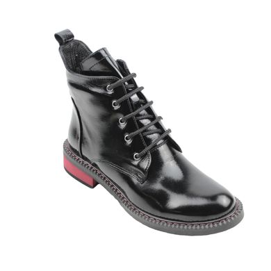 Купить Женские лаковые ботинки с красным небольшим каблуком Nod Trend