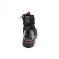 Замшеві черевики з лаковими вставками і червоними елементами GUERO, Черный, 35