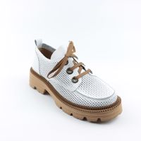 Жіночі білі перфоровані туфлі на шнурках GUERO, Білий, 37