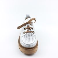 Жіночі білі перфоровані туфлі на шнурках GUERO, Білий, 37