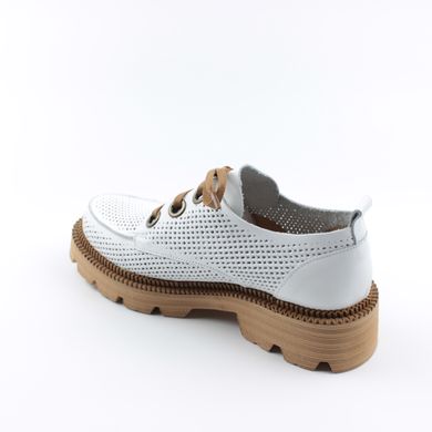 Купити Жіночі білі перфоровані туфлі на шнурках GUERO