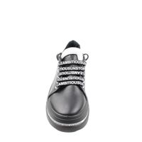Повседневные чёрные кожаные спортивные туфли на толстой подошве Maria Sonet, Черный, 36