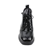 Жіночі короткі лакові черевики з оригінальним дизайном GUERO, Черный, 37
