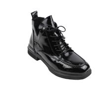 Женские короткие лаковые ботинки с оригинальным дизайном GUERO, Черный, 37