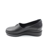 Чорні шкіряні комфортні туфлі на невеликій танкетці PHANY, Черный, 34