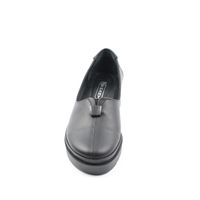 Чёрные кожаные комфортные туфли на небольшой танкетке PHANY, Черный, 34