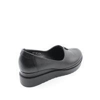 Чёрные кожаные комфортные туфли на небольшой танкетке PHANY, Черный, 34