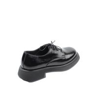 Туфли женские лаковые на литой толстой подошве с каблуком на шнурках Altura , Черный, 36