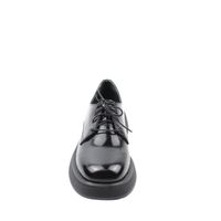 Туфлі жіночі лаковані на литій товстій підошві з каблуком на шнурках Altura , Черный, 36