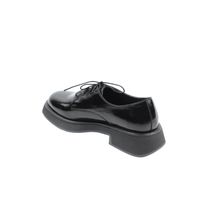 Туфли женские лаковые на литой толстой подошве с каблуком на шнурках Altura , Черный, 36