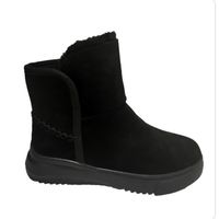 Зимние чёрные замшевые ботинки средней высоты свободного обувания Lonza, Черный, 36